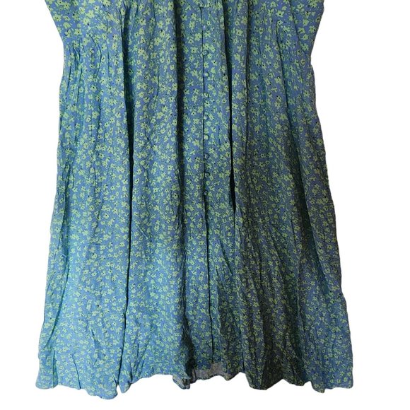 Mango Flowy Flower Printed Dress size 18 NWT Blue Green Button Front 3XL - Picture 6 of 15